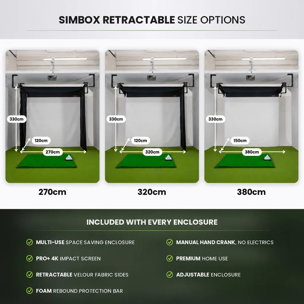 Rapsodo MLM2XPro Retractable Simbox Home Golf Simulator Package