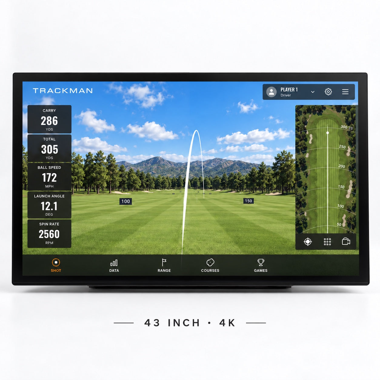 43" 4K Touchscreen Golf Simulator Monitor