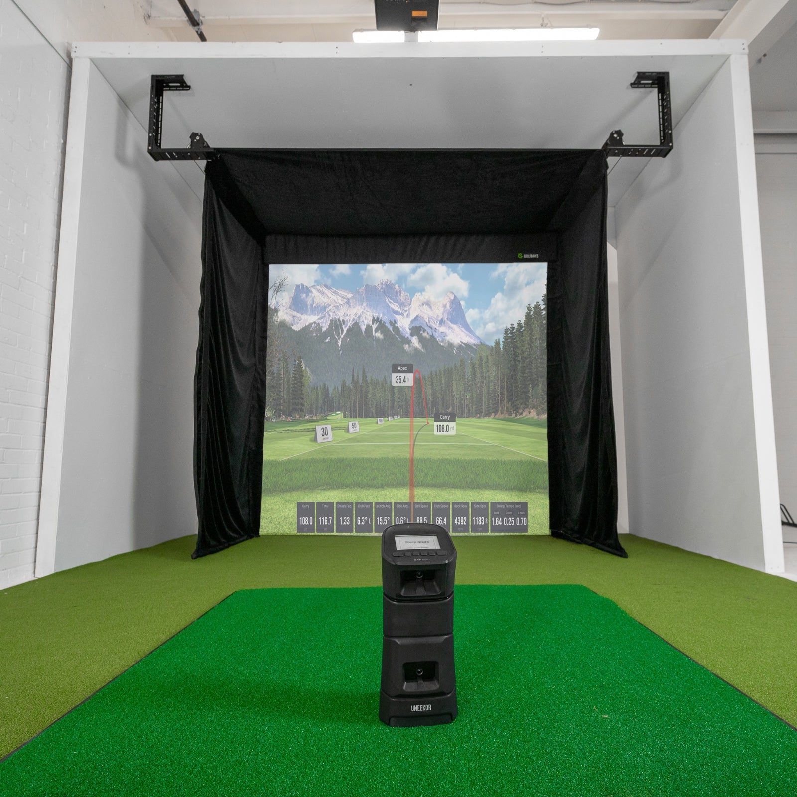 Uneekor Eye Mini Retractable Simbox Home Golf Simulator Package